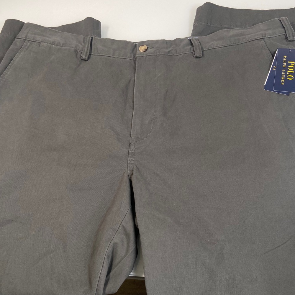 Polo Ralph Lauren Mens 40x32 Grey‎ Bedford Straight Fit Chino Pants NEW Stretch
